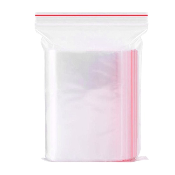 100 transparenta ziplock-påsar för förvaring - 15x20 cm Transparent