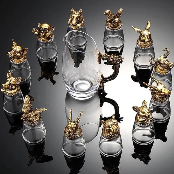 Unika djurformade glas och karaff - Skåla i stil! Transparent