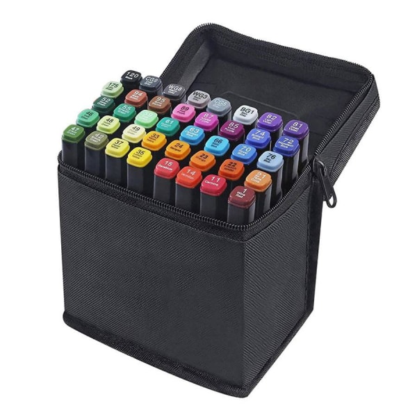 40-pack Dubbelsidiga Överstrykningspennor i Flerfärgad Väska multifärg