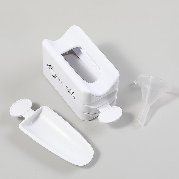 Glittrig manikyr med Smart glitterapplicering Vit