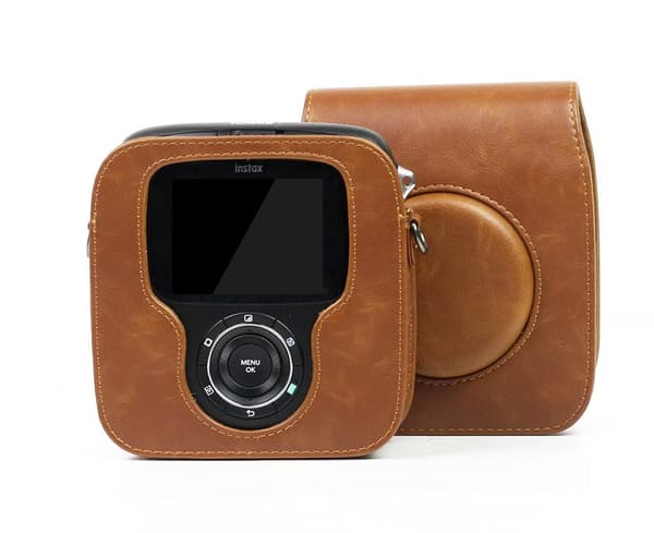 Skydda Instax SQ10 med stil: Premium PU-läder väska Brun