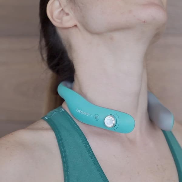 Nackmassageapparat: EMS-teknik, 6 program, USB-laddning Turkos