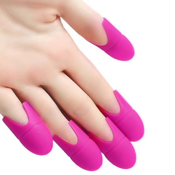 5-pack Silikonclips för enkel borttagning av nagellack Rosa