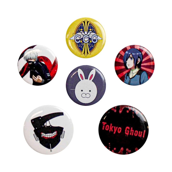 Tokyo Ghoul 6-pack pins: Dekorera kläder & väskor multifärg