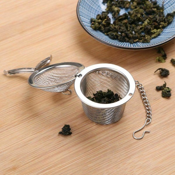 Klassisk rostfri tekula för större mängder te - 3 cm Silver