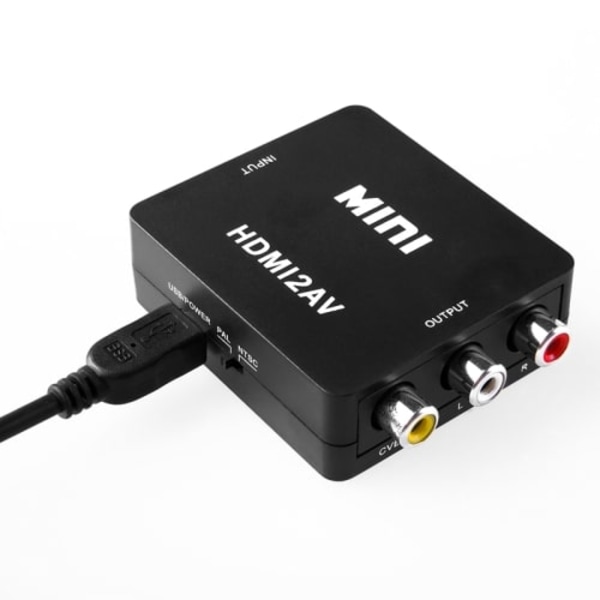 HDMI till AV-adapter: Perfekt bild & ljudöverföring Svart