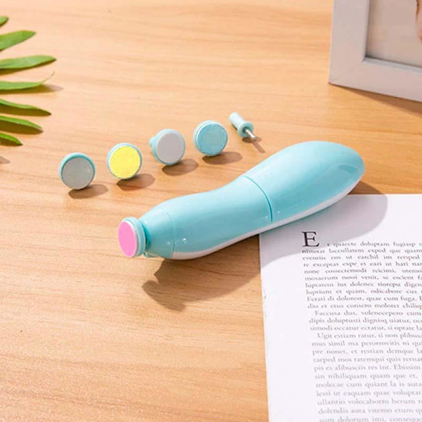 Elektrisk Nagelfil-Set: Bebis & Vuxen, LED-ljus Blå