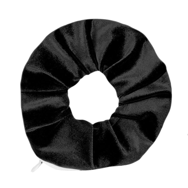 Stretchig svart scrunchie med inbyggd ficka för förvaring Svart