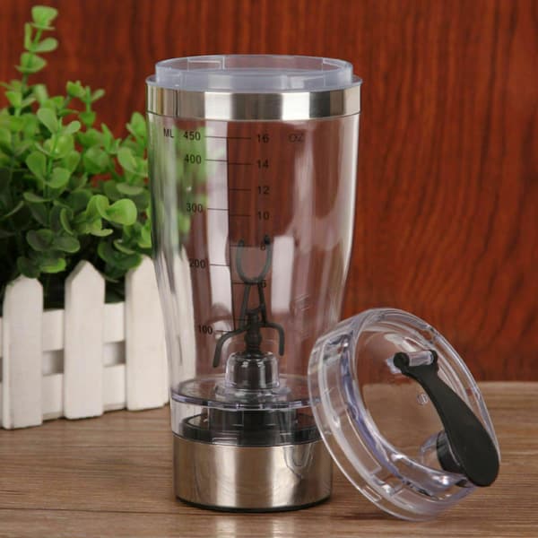 Elektrisk Proteindrink Shaker: Klumpfri, 450ml, Bärbar Transparent