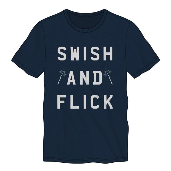 "Swish & Flick" Harry Potter T-shirt - Magisk stil i bomull DarkBlue XL