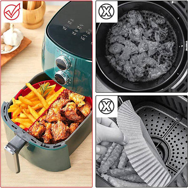 Återanvändbar Airfryer-form i Silikon grå