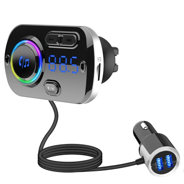 Säker Bil-Handsfree: Musik, GPS & Samtal via Bluetooth Svart
