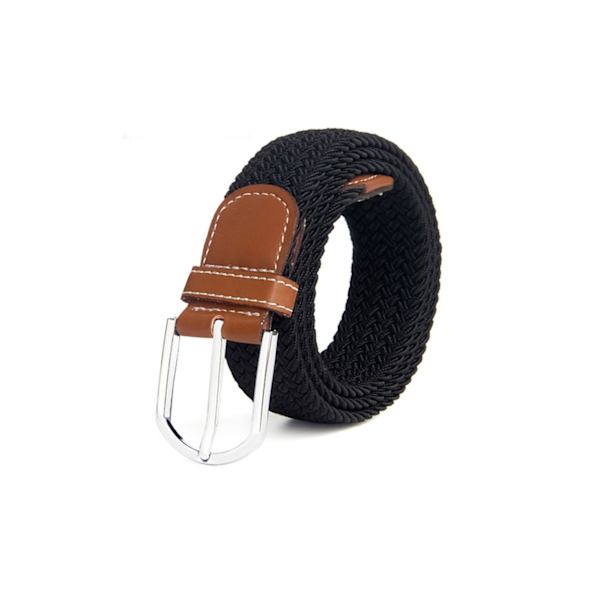 Elegant Flätat Skärp: Nylon & Konstläder, Svart/Brunt Svart