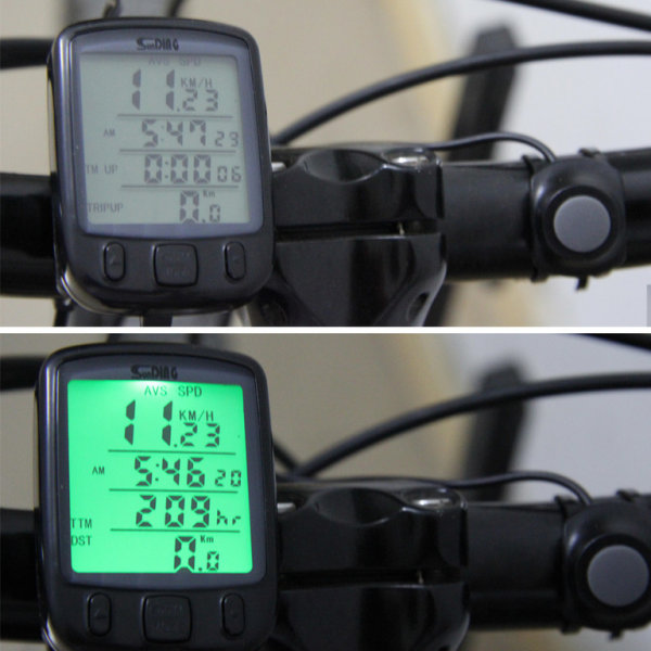 Smart Cykeldator: Hastighet, Sträcka, Temp & LCD Display Svart