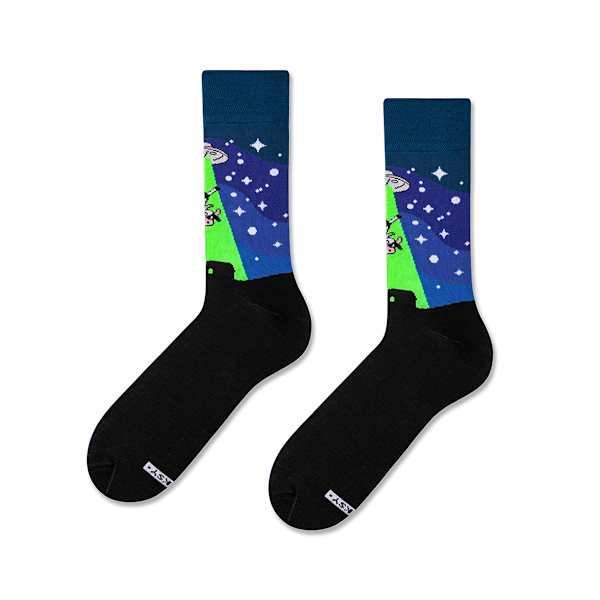 Färgblandade strumpor 4-pack - Kosmiskt mönster multifärg one size