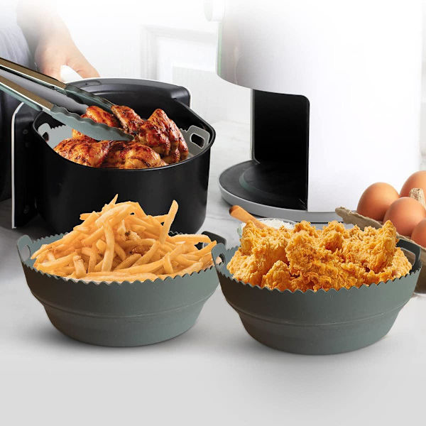 Återanvändbar Airfryer-form i Silikon grå