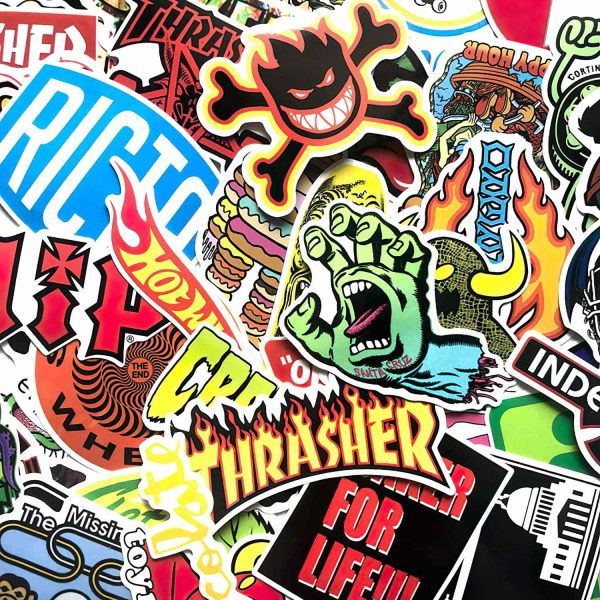 100 Personliga Klistermärken: Dekorera Laptop, Skateboard multifärg