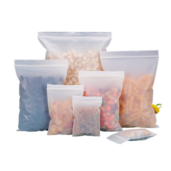 Mångsidiga ziplock-påsar i bioplast, 100-pack, 12x17 cm Vit