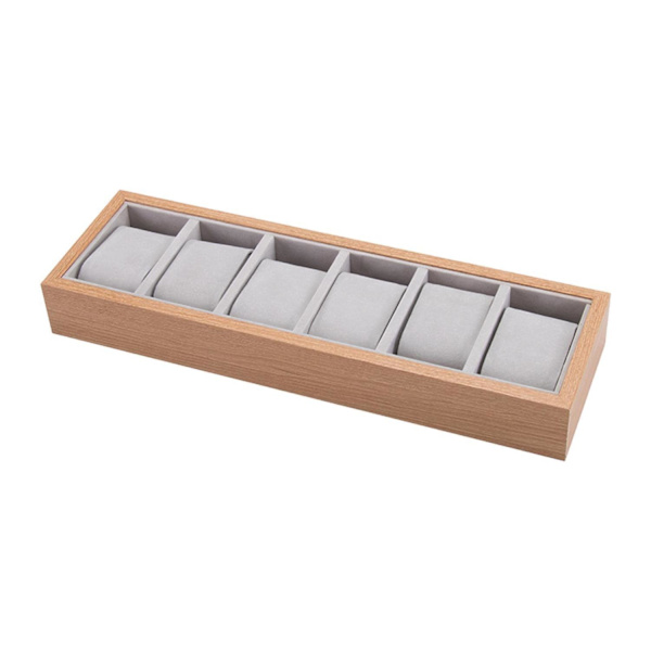 Elegant Trä Klockbox - Förvara 6 Klockor Snyggt Träd
