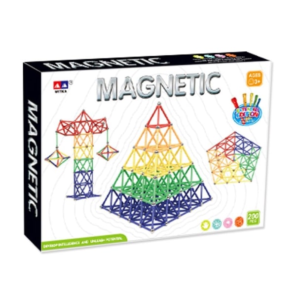Magnetisk Byggsats 200 Delar: Utveckla Kreativitet & Fantasi multifärg