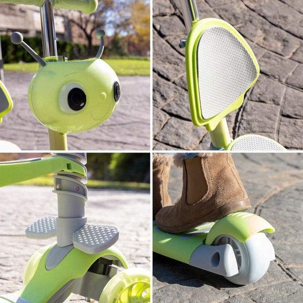 Scooter för barn 3-i-1 Grön