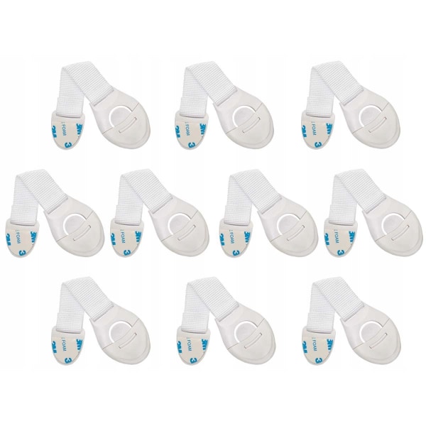 10-pack Barnlås: Skydda Skåp, Ugn, Laptop & Mer Vit