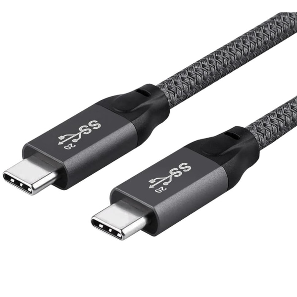 Snabb USB 3.2-kabel: 20 Gbps, 1m, Dubbla USB-C-kontakter grå
