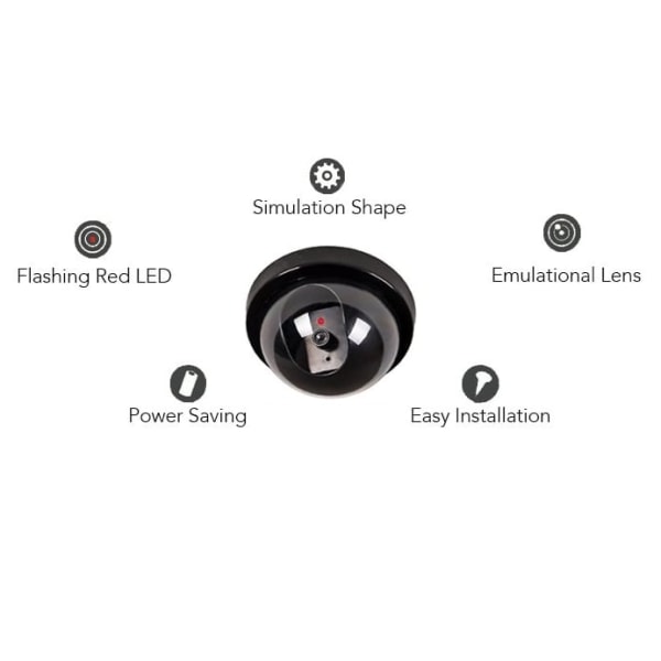 Attrappkamera med LED-lampa: Billig & Effektiv Säkerhet Svart