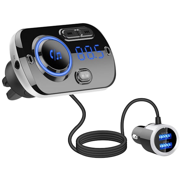 Säker Bil-Handsfree: Musik, GPS & Samtal via Bluetooth Svart