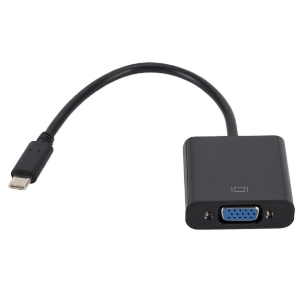 USB-C till VGA-adapter: Anslut skärm & projektor, 24 cm Svart