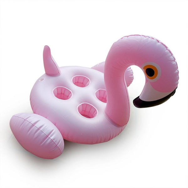 Uppblåsbar Flamingo Mugghållare - Perfekt för Poolpartyt Rosa
