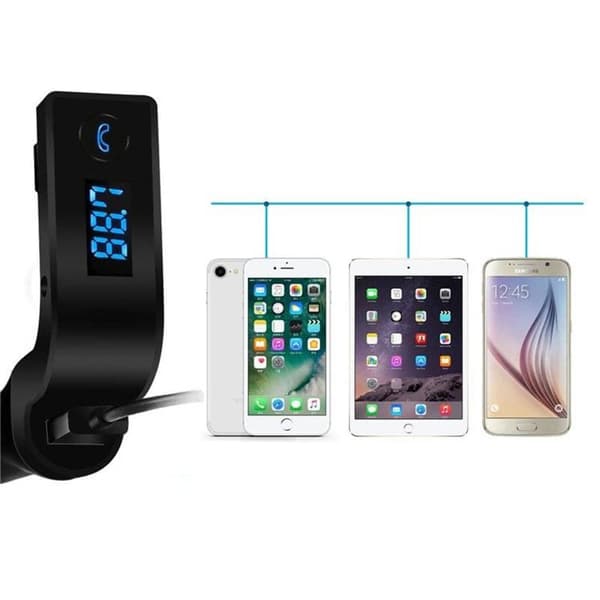 Smidig FM-sändare & Bluetooth-handsfree Svart