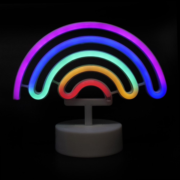 Färgstark LED Neonlampa Regnbåge - Perfekt för alla rum Vit