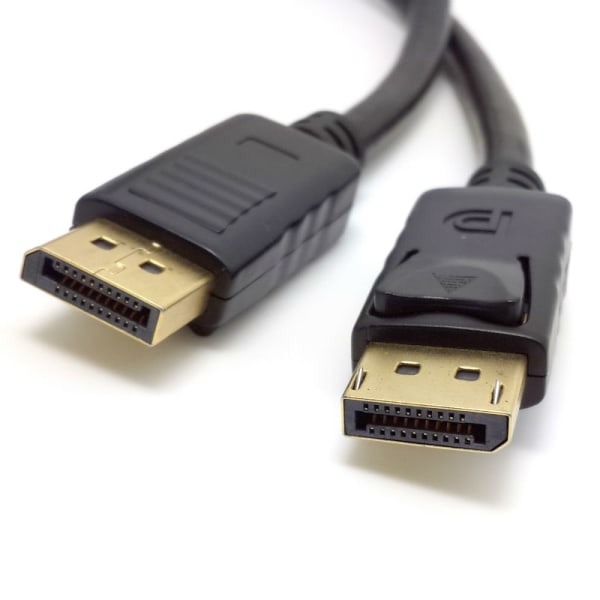 Guldpläterad DisplayPort-kabel: Full HD & störningsfri Svart