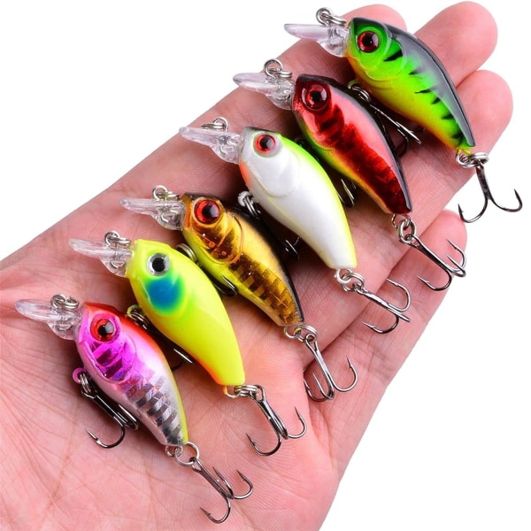 Färgglada wobblers i set - 6 st, 4,5 cm, 3,8 g multifärg