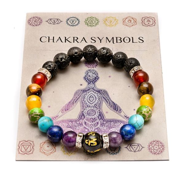 Färgglada chakra-armbandet för yoga och meditation multifärg