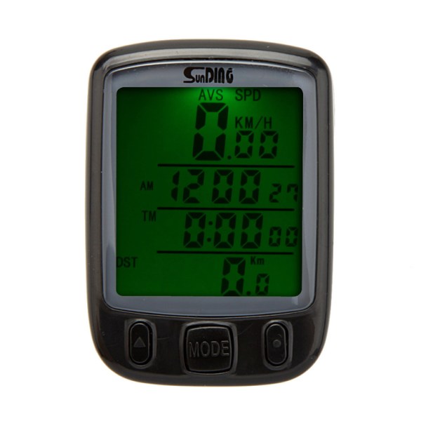 Smart Cykeldator: Hastighet, Sträcka, Temp & LCD Display Svart