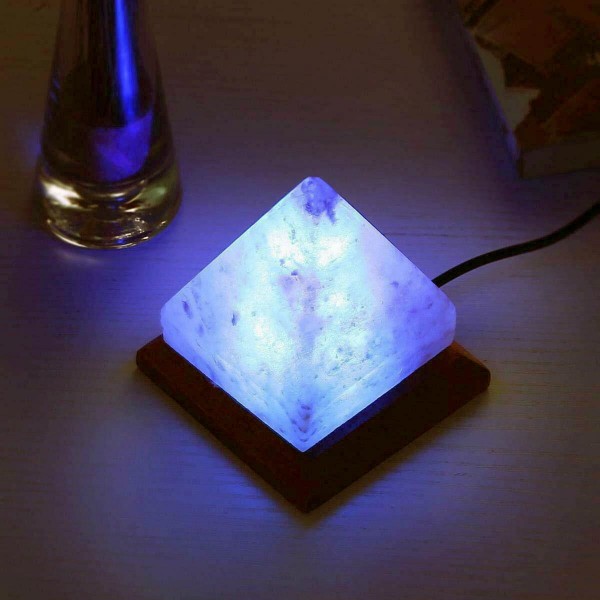Lyxig Himalayasalt-lampa med USB & Flerfärgad LED multifärg