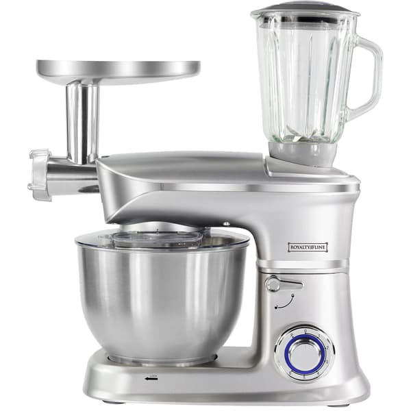 Allt-i-ett Köksassistent: 1900W, Mixer, Köttkvarn, 6,5L Skål Silver one size