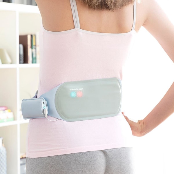 Ergonomiskt Massagebälte: Justerbart, Värme & Vibration Blå