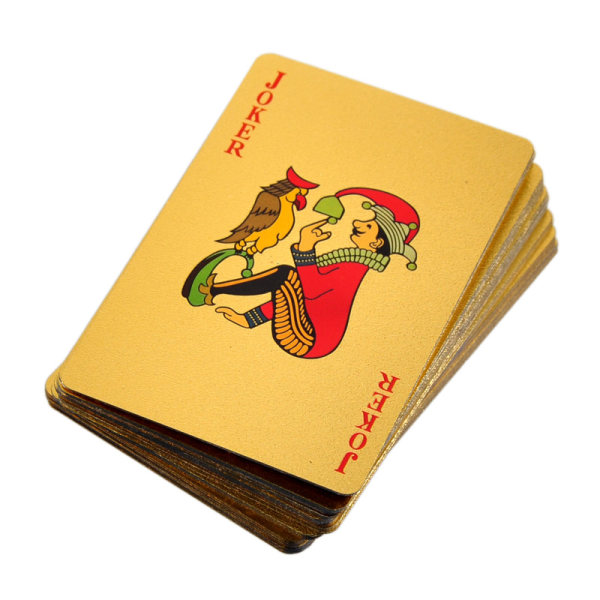 Lyxiga 24K Guldpläterade Spelkort - Exklusiv Kortlek Guld