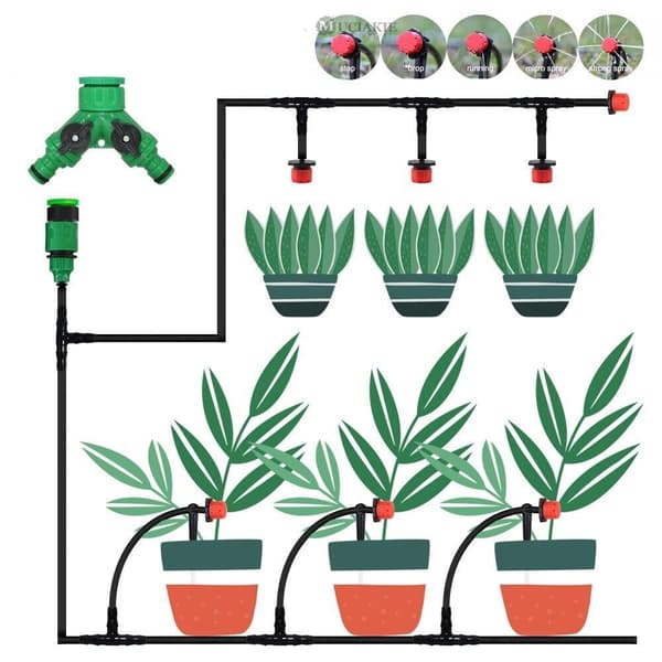Smart Bevattningssystem Kit: Vattna 6 Växter Enkelt Svart