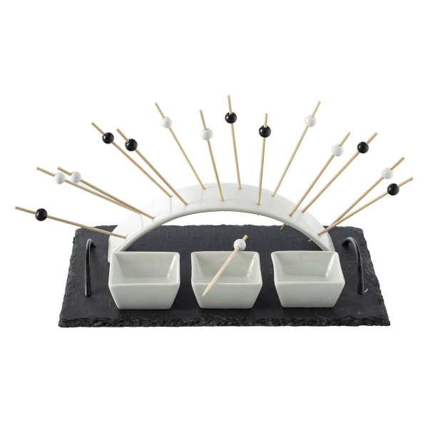 Elegant Serveringsset: Snacks, Smårätter & Unik Design Vit