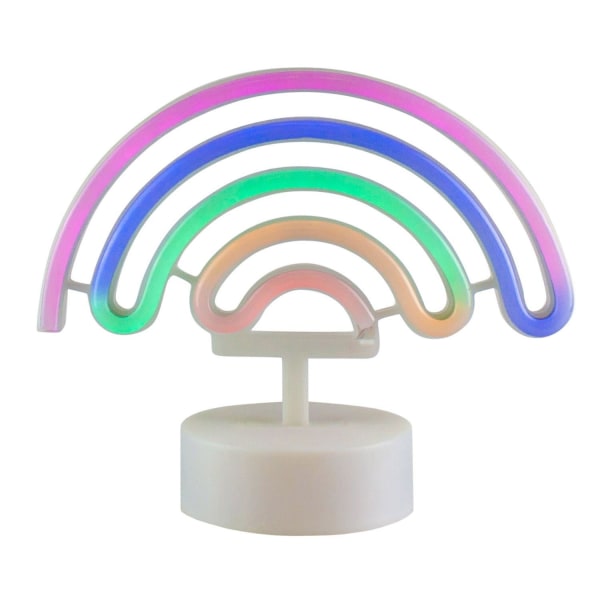 Färgstark LED Neonlampa Regnbåge - Perfekt för alla rum Vit