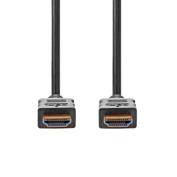 HDMI-kabel 4K, 3D & Ethernet - 2m, Guldpläterad Svart