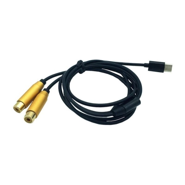 Praktisk adapterkabel för USB-C till RCA-uttag - 80 cm lång Svart