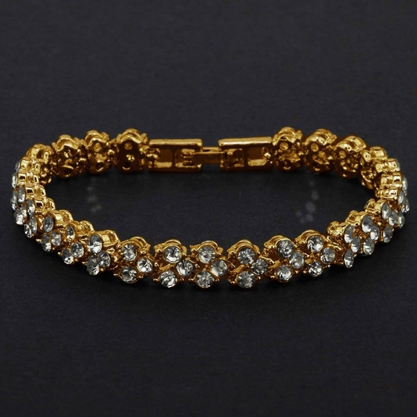 Glamoröst Gatsby-Armband: Tidlös Design & Strass Guld
