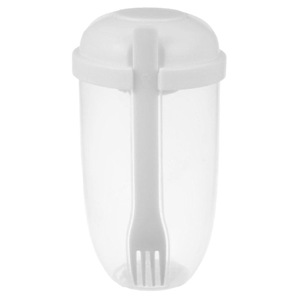 Smart Matlåda med Såsbehållare & Gaffel - Perfekt för Lunch Vit