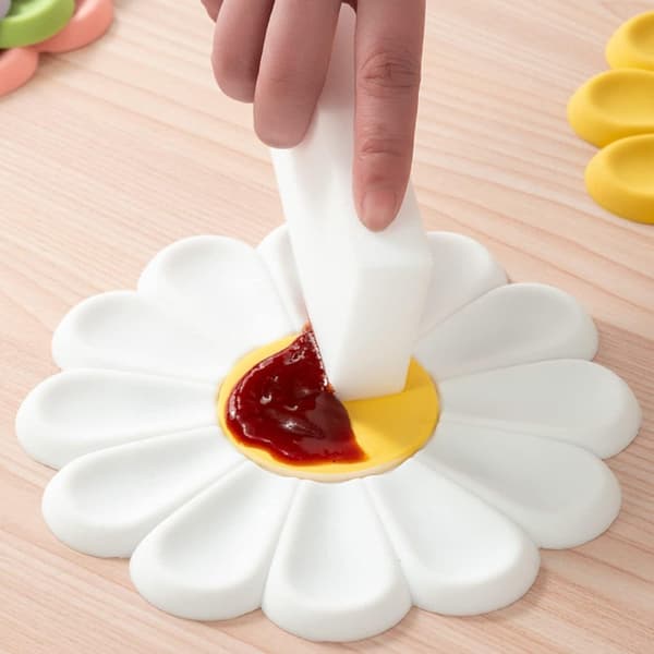 Silikon Bordsunderlägg: Skydda Bord, Charmig Blomdesign multifärg