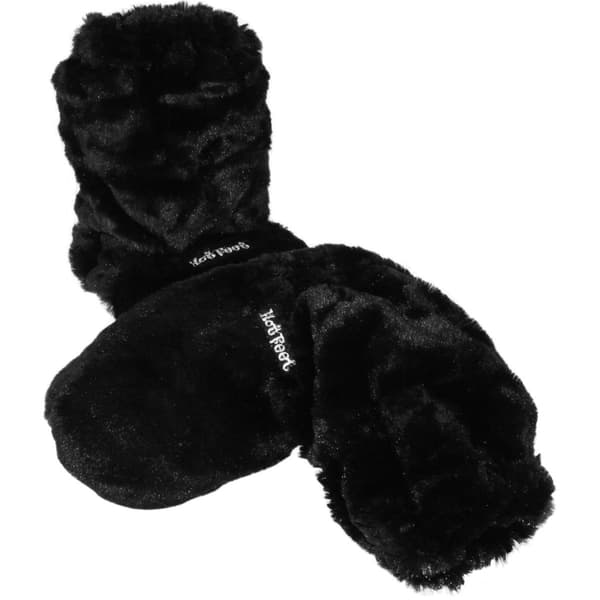 Värmetofflor i Fleece med Linfrön & Lavendeldoft - One-Size Svart